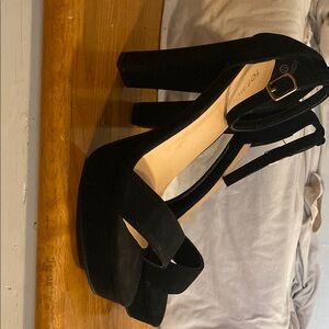 Top Moda Women's Black Platform Heels